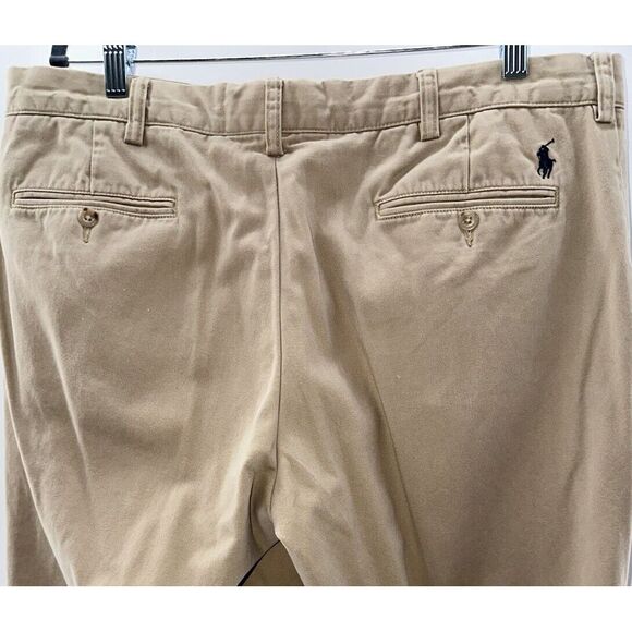 Polo Ralph Lauren Other - Polo Ralph Lauren Preston Men's‎ Khaki Chino Pants Size 36x32 Flat Front Cotton